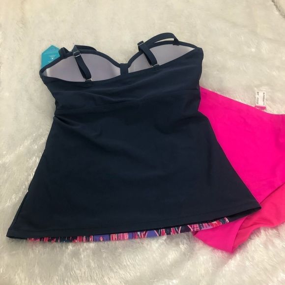 Free Country Women's Oasis Bandeaux Tankini Top M - Picture 3 of 4